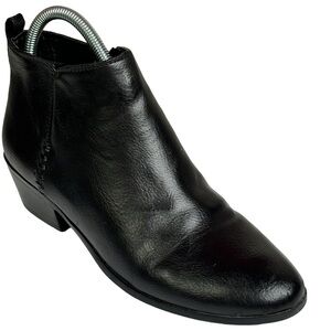 Sam & Libby Black Vegan Leather Ankle Boots w/ Side Zip Size 7.5 Great Condition